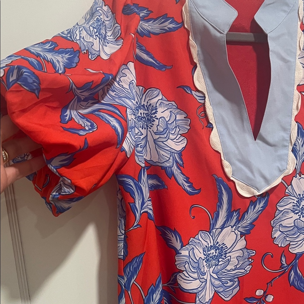 THML Red and Blue Floral Dress - Picture 2 of 3